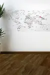 Yazılabilir Dünya Haritası Manyetik Duvar Stickerı 110 x 56 cm (4745)-4