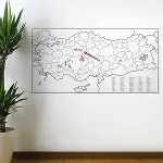Yazılabilir Türkiye Haritası Manyetik Duvar Stickerı 110 x 56 cm (4745)-2