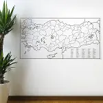 Yazılabilir Türkiye Haritası Manyetik Duvar Stickerı 110 x 56 cm (4745)-1