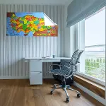 Renkli Türkiye Haritası Manyetik Yapıştırıcı Gerektirmeyen Duvar Stickerı 118 CM * 56 CM (4745)-3