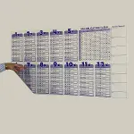 Statik Akıllı Kağıt Ingilizce Çarpım Tablosu 100x56 Cm(1 Adet Silgili Kalemli) (4745)-4