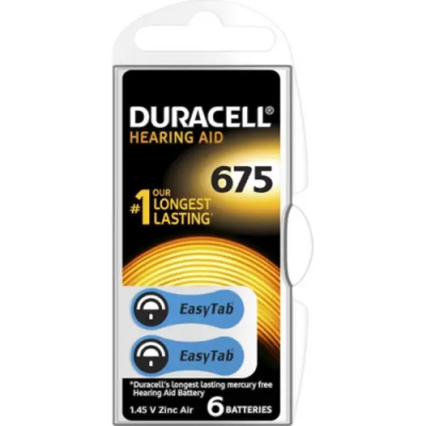 DURACELL 675 İŞİTME CİHAZ KULAK PİLİ 6 PARÇA  1 KUTU (4745)