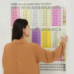 100x100cm Statik Kağıt Renkli Çarpım Tablosu (4745)-4