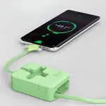 Cep Tipi Telefon Tutuculu Makaralı Uzayıp Kısalabilen 3&amp;apos;ü 1 Arada USB Şarj Kablosu (4745)-2