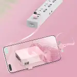 Cep Tipi Telefon Tutuculu Makaralı Uzayıp Kısalabilen 3&amp;apos;ü 1 Arada USB Şarj Kablosu (4745)-4