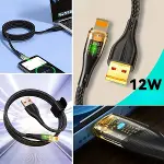 Led Işık Uçlu Sağlam İp Kablolu USB to Lightning Hızlı Şarj Kablosu (4745)-1
