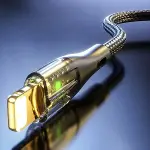 Led Işık Uçlu Sağlam İp Kablolu USB to Lightning Hızlı Şarj Kablosu (4745)-2