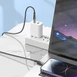 Led Işık Uçlu Sağlam İp Kablolu USB to Lightning Hızlı Şarj Kablosu (4745)-3