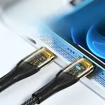 Led Işık Uçlu Sağlam İp Kablolu USB to Lightning Hızlı Şarj Kablosu (4745)-5
