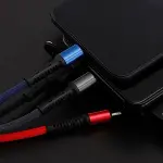 Işıklı Anahtarlık Model 3 in 1 USB Çıkışlı MİKRO,TYPE-C ve İphone Uyumlu Şarj Kablosu (4745)-3