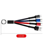 Işıklı Anahtarlık Model 3 in 1 USB Çıkışlı MİKRO,TYPE-C ve İphone Uyumlu Şarj Kablosu (4745)-5