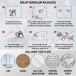 70x70cm Statik İz Bırakmaz Kağıt Renkli Çarpım Tablosu (4745)-4