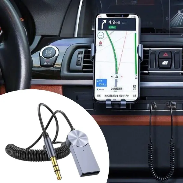 Araba için Bluetooth Aux Alıcısı Wireless Araç Kiti (4745)