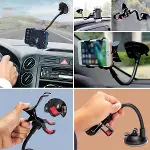 Akrobat Cama Sabitlenen Güçlü Vakumlu 360 Derece Dönen Tüm Modellere Uyan Oto Telefon Tutucu (4745)-3