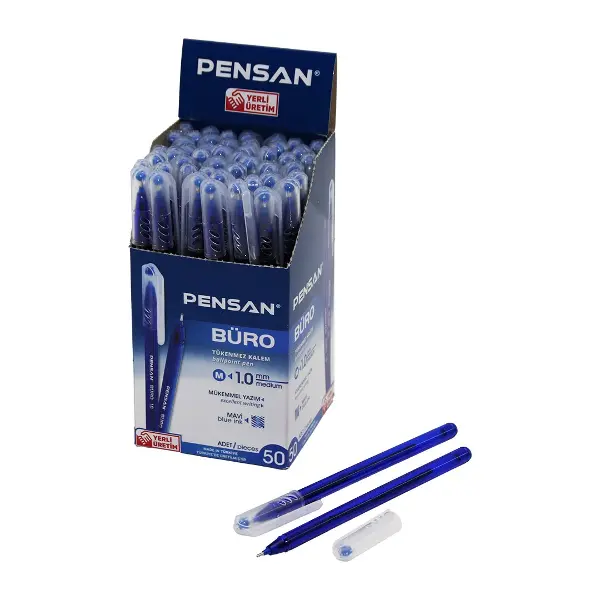 50 ADET PENSAN BÜRO MAVİ TÜKENMEZ KALEM M-MEDİUM - 1.0MM UÇ (4745)