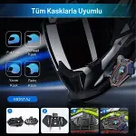 Y20 Motorsikletler İçin Kablosuz Bluetooth Kulaklıklı – Suya Dayanıklı, Uzun Ömürlü Batarya, Gürültü Engelleme Özellikli Kask Kulaklığı (4745)-5