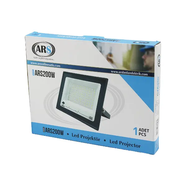 TEKLİ 200W LED PROJEKTÖR 29X22CM AYDINLATMA AÇISI: 120 DERECE 50.000 SAAT ÖMÜR MODEL-ARS200W (4745)