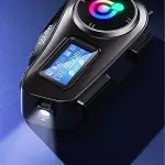 Q58 Motorsikletler İçin Fener Özellikli SD Kart Bölümlü LCD Ekranlı Kablosuz Bluetooth Kulaklıklı – Suya Dayanıklı Kask Kulaklığı (4745)-2