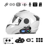 Q58 Motorsikletler İçin Fener Özellikli SD Kart Bölümlü LCD Ekranlı Kablosuz Bluetooth Kulaklıklı – Suya Dayanıklı Kask Kulaklığı (4745)-4