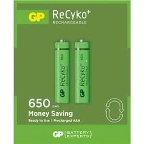 GP RECYKO 650mAh AAA ŞARJLI İNCE PİL 63C092  2Lİ KART (4745)