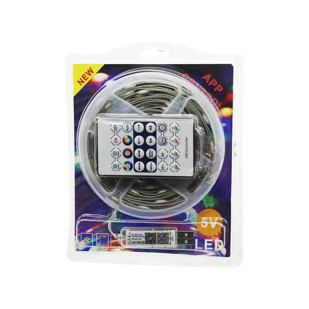 9MT  KUMANDALI - USB Lİ  RGB ŞERİT LED  0.4W/M - 20lm/led   -20+55°C (4745)