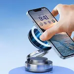 Vakumlu Manyetik Telefon Tutucu – Güçlü Vakum 360 Derece Döner Araç İçi Telefon Standı, Ultra Sabit Manyetik Destekli Mobil Cihaz Aparatı (4745)-2