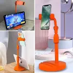 Masa Üstü Tablet ve Telefon Tutucu Plastik Aparat Turuncu Telefon Standı (4745)-4