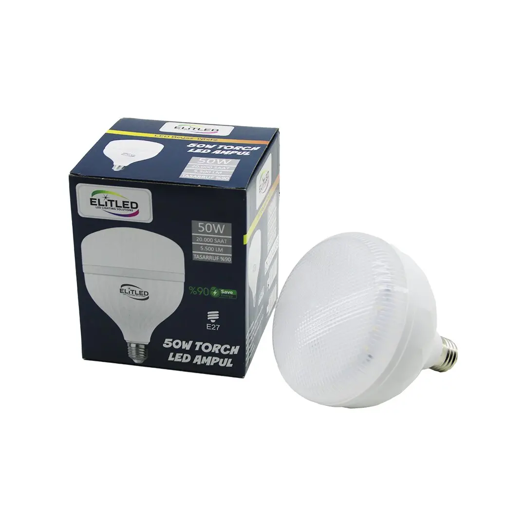 ELİTLED EL-02 12/50 50W TORCH LED BULB AMPUL BEYAZ - 6400K E27 5500 LÜMEN 20.000 SAAT ÖMÜR (4745)