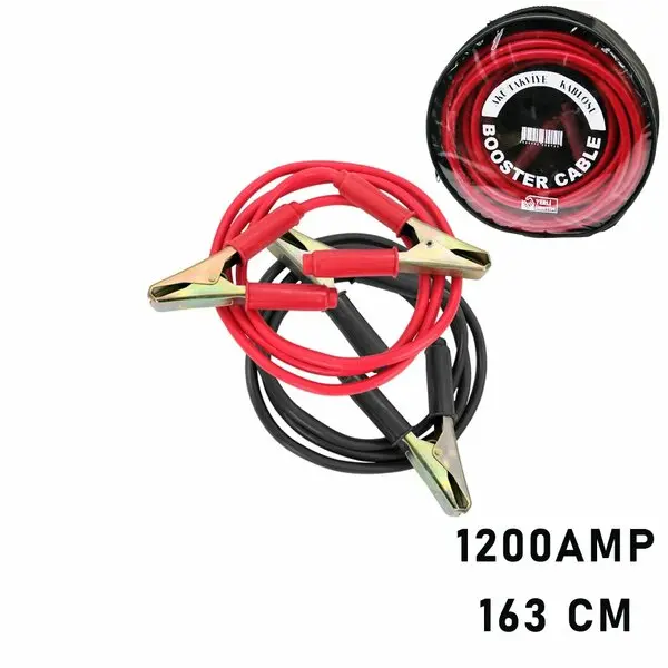 1200 AMPER AKÜ TAKVİYE KABLOSU 1.63MT - PENCERELİ BEZ ÇANTALI (4745)