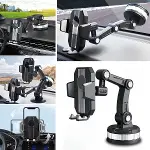 Jel Vantuzlu Cama Takılabilen Güçlü 360 Derece Dönebilen Ayarlanabilir Araç Içi Vantuzlu Telefon Tutucu (4745)-1