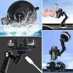 Jel Vantuzlu Cama Takılabilen Güçlü 360 Derece Dönebilen Ayarlanabilir Araç Içi Vantuzlu Telefon Tutucu (4745)-2
