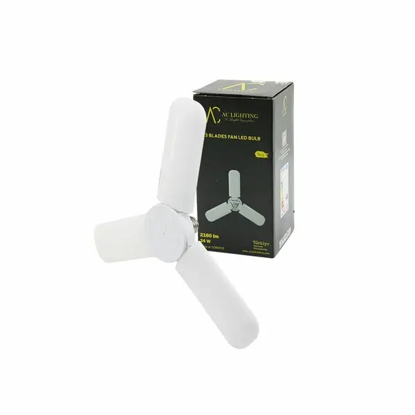 3 KOLLU 30W=270W - E27 BEYAZ LED AMPUL 2400LM - 6500K - 15CMX 3 KANAT SR-2430 (4745)