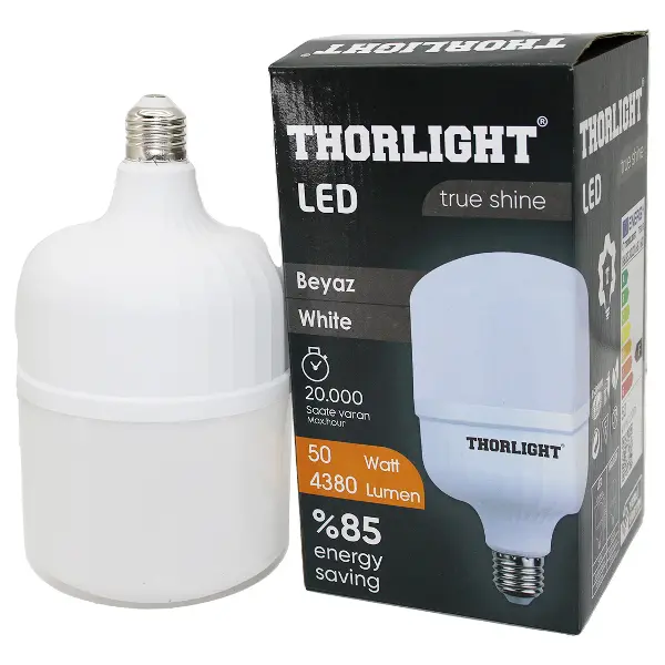 THORLIGHT 50W E27 TORCH T-SHAPE BEYAZ LED AMPUL T-50B (4745)
