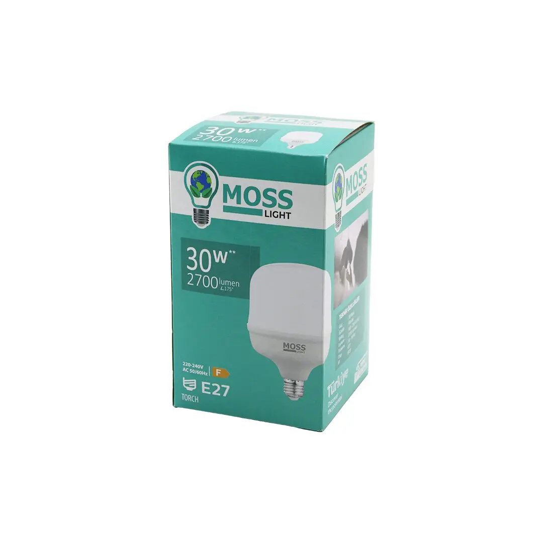 30W  TORCH  LED AMPUL PLASTİK E27 2700LUMEN L175° 5000 SAAT ÖMÜR IP20 185-265V AC MS-3097 (4745)