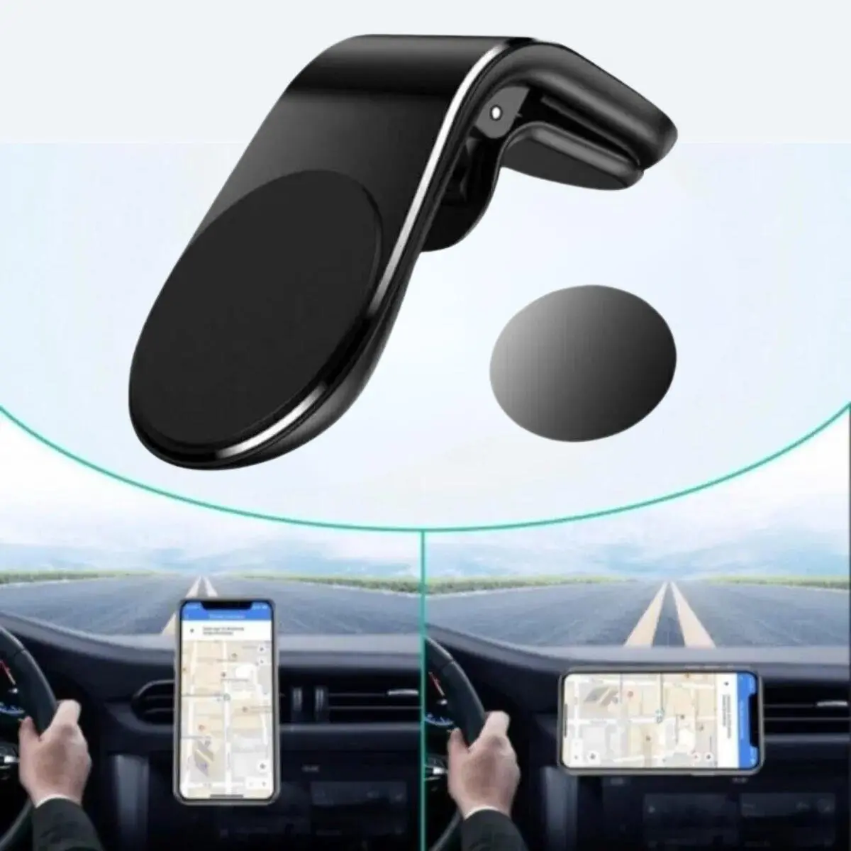 Havalanndırma Izgarasına Takılabilen Mandallı Mıknatıslı Oto Araç Içi Manyetik Telefon Tutucu (4745)