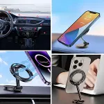 Tüm Telefonlarla Uyumlu Manyetik Araç Telefonu Tutacağı Katlanır 360 Derece Dönen Telefon Standı (4745)-3