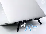 2 Kademeli Katlanabilir ve Yapışkanlı Laptop Standı Siyah (4745)-3