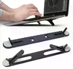 2 Kademeli Katlanabilir ve Yapışkanlı Laptop Standı Siyah (4745)-4