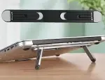 2 Kademeli Katlanabilir ve Yapışkanlı Laptop Standı Siyah (4745)-5