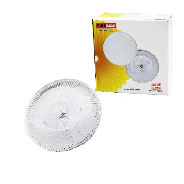 NİSALUCE EAMP-020K/B MİKA KRİSTAL CAMLI 20W UFO LED AMPUL BEYAZ=6500K (4745)
