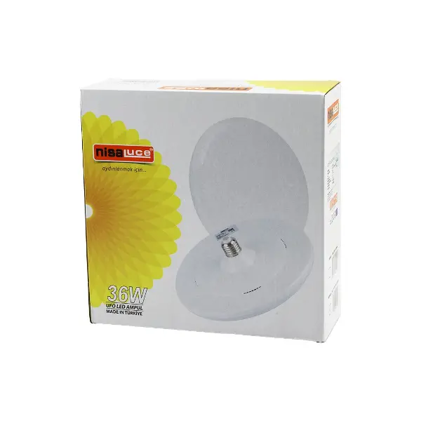 NİSALUCE EAMP-063/KB 36W E27 UFO TİPİ LED LAMBA AMPUL KRİSTAL DESENLİ MİKA PLS.KAPAK 6400K - 3240LÜMEN (4745)