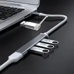 4 Port&amp;apos;lu Bağlantı İstasyonu Ultra İnce USB Bölücü TYPE-C tipi Çoklu Arayüz Adaptörü Multi Usb Çoklayıcı (4745)-4