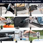 9 Farklı Uçlu Kablosuz Şarjlı Araç İçi Süpürge – Wireless Destekli, Güçlü Emiş, Taşınabilir Pratik Araç Temizleyici (4745)-4