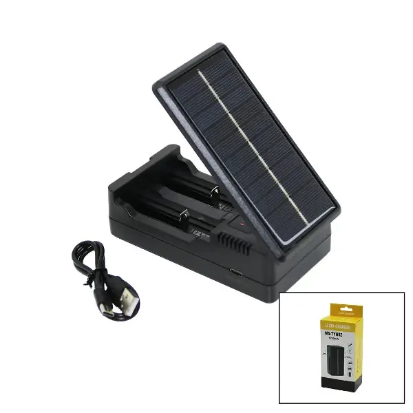 LI-ION CHARGER MS-TYN82  SOLAR - GÜNEŞ ENERJİLİ   2Lİ   PİL ŞARJ  ALETİ  1200mA (4745)