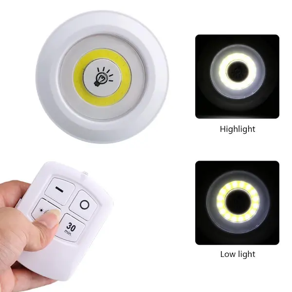 Uzaktan Kumandalı Yapışkanlı 3’lü Led Spot Lamba (4745)