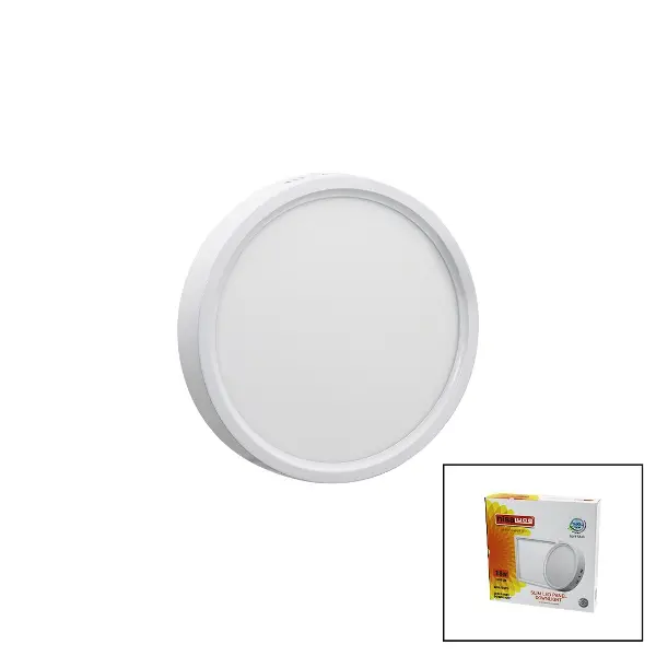NİSALUCE EPL-18SÜ 18W BEYAZ METAL KASA SIVA ÜSTÜ YUVARLAK LED SLİM PANEL 1260LM BEYAZ=6500K 30.000 SAAT ÖMÜR (4745)