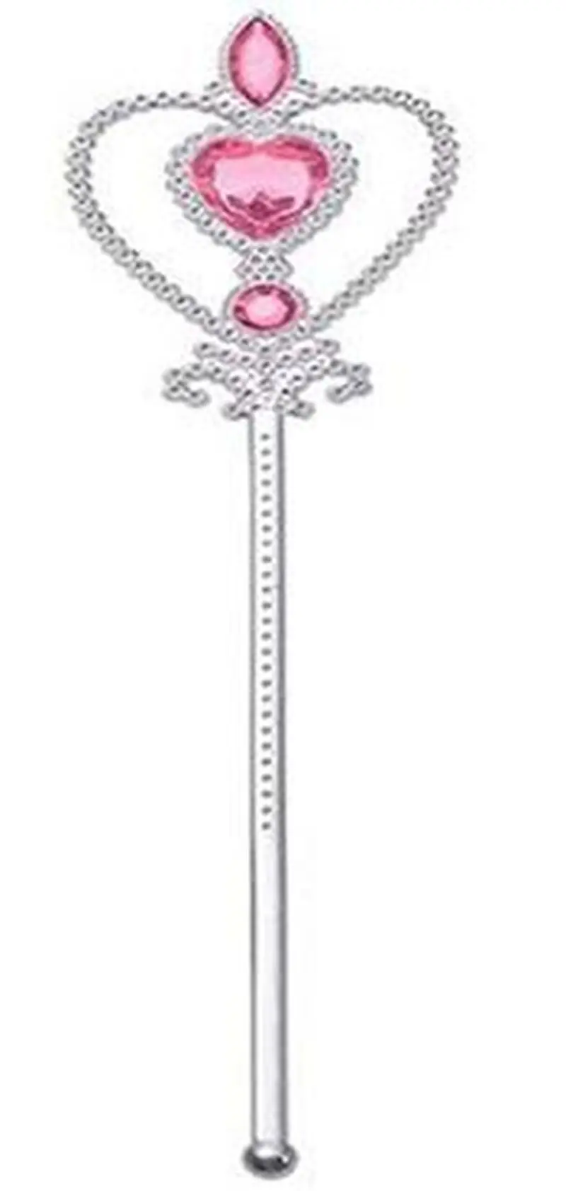 Pembe Renk Kalp İşlemeli Taşlı Karlar Ülkesi Anna Elsa Asası 32 cm