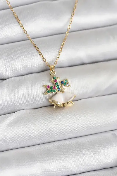 316L Çelik Zincir Gold Renk Chirtsmas Bell Model Yılbaşı Temalı Kadın Kolye TJ-BKO10706
