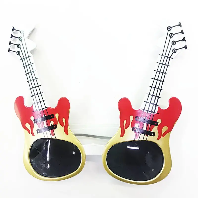 Kırmızı Alev Desenli Gitar Yılbaşı Parti Gözlüğü