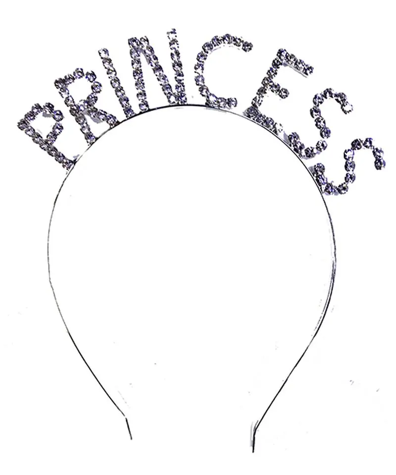Kristal Taşlı Gümüş Renk Princess Prenses Tacı 16x17 cm